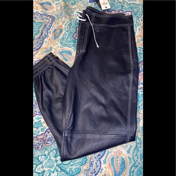 Polo Ralph Lauren Leather joggers !!! Navy - Picture 4 of 8